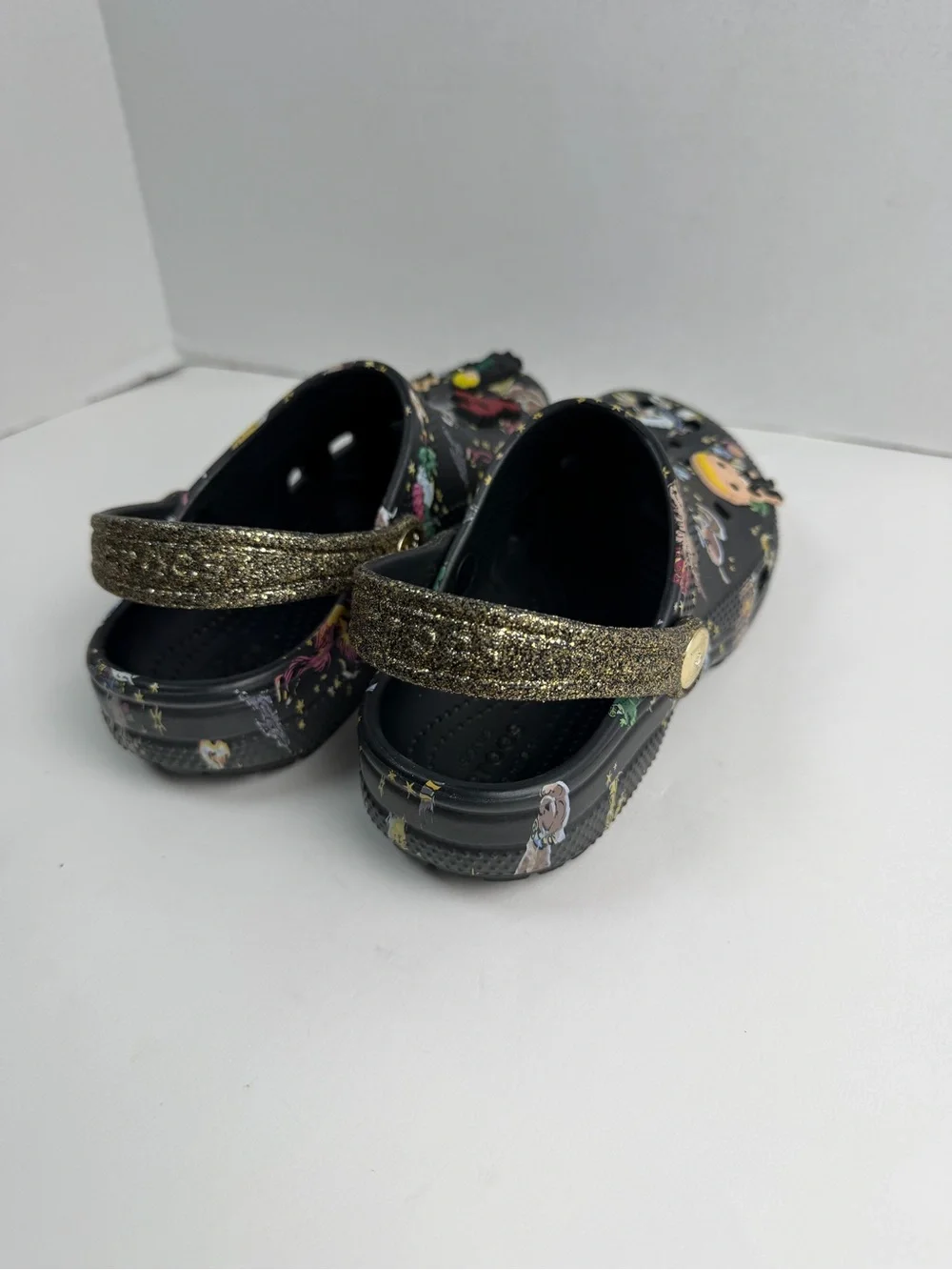 Crocs Vera Bradley X Harry Potter Clog Size C13 Kids Black Gold Glitter Strap